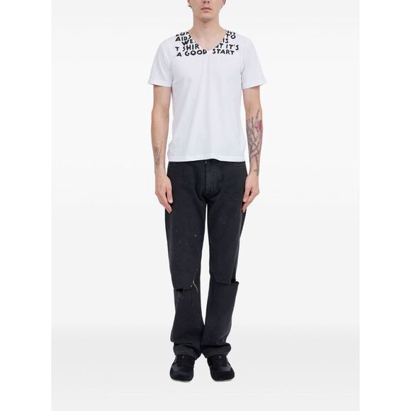 Mm6 Maison Margiela Men Printed Cotton T-Shirt